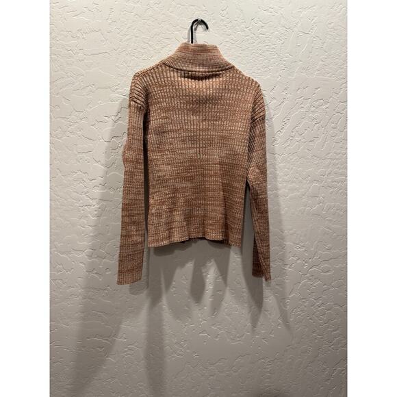 Monrow Knit Button Front Mock Neck Cardigan Coastal Grandma, LG Brown - Picture 3 of 5